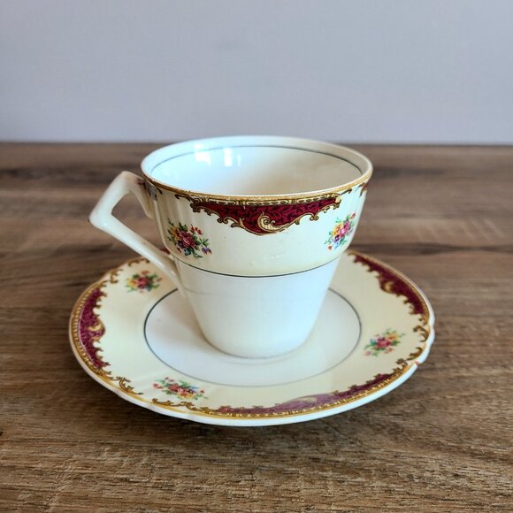 Vintage porcelain MYOTT Staffordshire England cup and saucer. - Picture 2 of 7